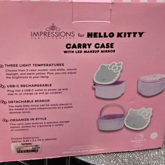 Impressions X Hello Kitty Carry Case w/LED Makeup Mirror - Picture 12 of 12